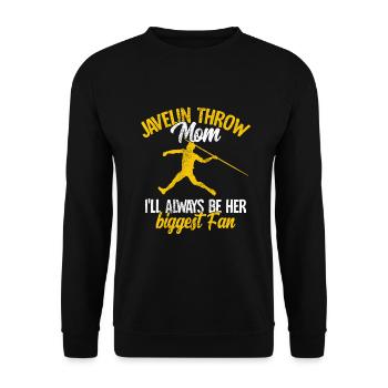 Speerwurfstrecker Leichtathletik Speerwerfer - Unisex Pullover - Schwarz - Vorne - Alina (178cm) & Michal (187cm)