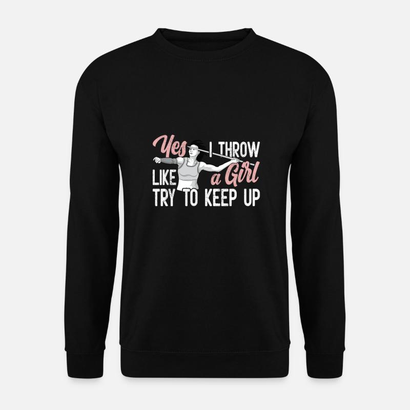 Speerwurfstrecker Leichtathletik Speerwerfer - Unisex Pullover - Schwarz