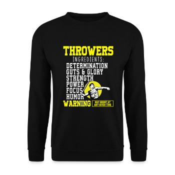 Speerwurfstrecker Leichtathletik Speerwerfer - Unisex Pullover - Schwarz - Vorne - Alina (178cm) & Michal (187cm)