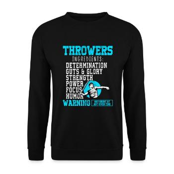 Speerwurfstrecker Leichtathletik Speerwerfer - Unisex Pullover - Schwarz - Vorne - Alina (178cm) & Michal (187cm)