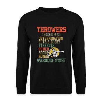 Speerwurfstrecker Leichtathletik Speerwerfer - Unisex Pullover - Schwarz - Vorne - Alina (178cm) & Michal (187cm)