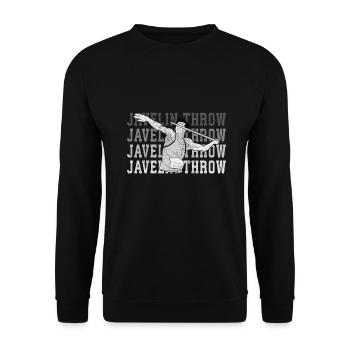 Speerwurfstrecker Leichtathletik Speerwerfer - Unisex Pullover - Schwarz - Vorne - Alina (178cm) & Michal (187cm)