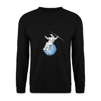 Speerwurfstrecker Leichtathletik Speerwerfer - Unisex Pullover - Schwarz - Vorne - Alina (178cm) & Michal (187cm)