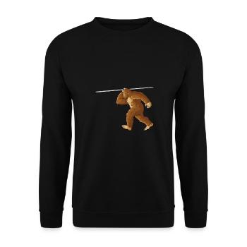 Speerwurfstrecker Leichtathletik Speerwerfer - Unisex Pullover - Schwarz - Vorne - Alina (178cm) & Michal (187cm)