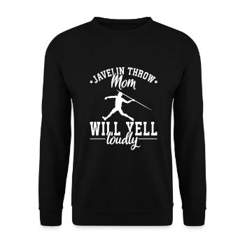 Speerwurfstrecker Leichtathletik Speerwerfer - Unisex Pullover - Schwarz - Vorne - Alina (178cm) & Michal (187cm)