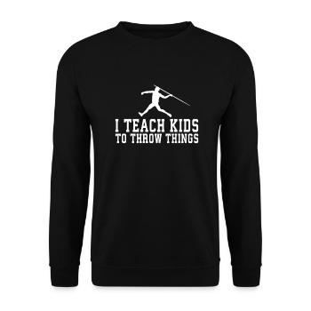 Speerwurfstrecker Leichtathletik Speerwerfer - Unisex Pullover - Schwarz - Vorne - Alina (178cm) & Michal (187cm)