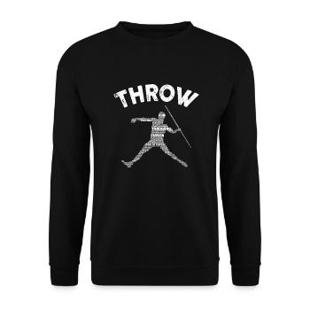 Speerwurfstrecker Leichtathletik Speerwerfer - Unisex Pullover - Schwarz - Vorne - Alina (178cm) & Michal (187cm)