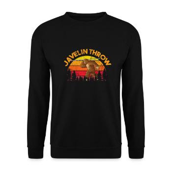 Speerwurfstrecker Leichtathletik Speerwerfer - Unisex Pullover - Schwarz - Vorne - Alina (178cm) & Michal (187cm)