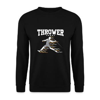 Javelin throw extensor athletics Javelin thrower - Unisex Sweatshirt - black - Front - Alina (178cm) & Michal (187cm)