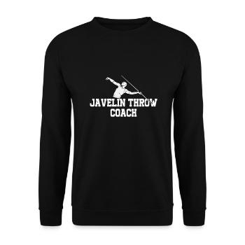Speerwurfstrecker Leichtathletik Speerwerfer - Unisex Pullover - Schwarz - Vorne - Alina (178cm) & Michal (187cm)