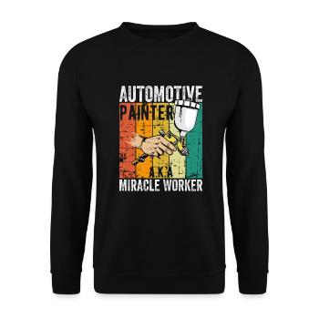 Auto Body Painter Auto Maler Sprayer - Unisex Sweatshirt - black - Front - Alina (178cm) & Michal (187cm)
