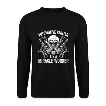 Car Painter Sprayer Paints - Unisex Sweatshirt - black - Front - Alina (178cm) & Michal (187cm)