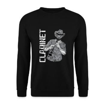 Clarinet Player Orchestra Musicians - Unisex Sweatshirt - black - Front - Alina (178cm) & Michal (187cm)