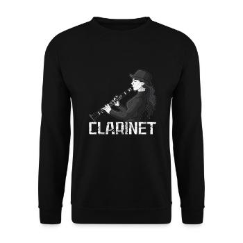 Klarinette Player Orchestra Musiker - Unisex Pullover - Schwarz - Vorne - Alina (178cm) & Michal (187cm)