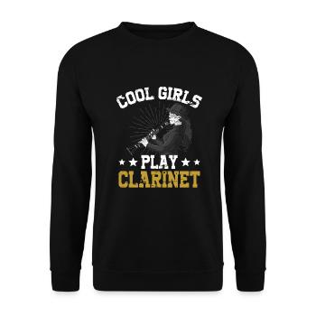 Clarinet Player Orchestra Musicians - Unisex Sweatshirt - black - Front - Alina (178cm) & Michal (187cm)