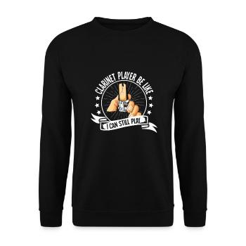 Klarinette Player Orchestra Musiker - Unisex Pullover - Schwarz - Vorne - Alina (178cm) & Michal (187cm)