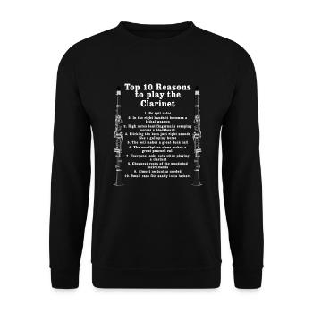 Clarinettiste Musiciens d’orchestre - Sweat-shirt Unisexe - noir - Devant - Alina (178cm) & Michal (187cm)
