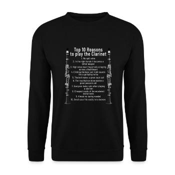 Clarinet Player Orchestra Musicians - Unisex Sweatshirt - black - Front - Alina (178cm) & Michal (187cm)