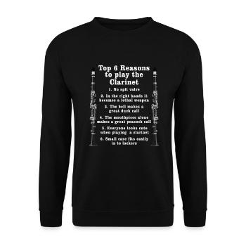 Klarinette Player Orchestra Musiker - Unisex Pullover - Schwarz - Vorne - Alina (178cm) & Michal (187cm)
