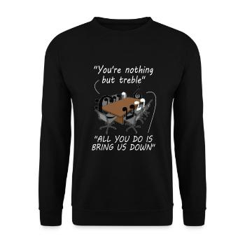 Clarinettiste Musiciens d’orchestre - Sweat-shirt Unisexe - noir - Devant - Alina (178cm) & Michal (187cm)