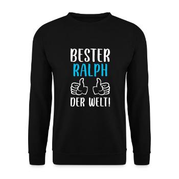 Ralph Vorname Name Geburtstag - Unisex Pullover - Schwarz - Vorne - Alina (178cm) & Michal (187cm)
