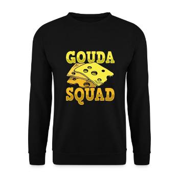 Gouda Käse - Unisex Pullover - Schwarz - Vorne - Alina (178cm) & Michal (187cm)
