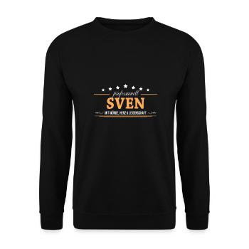 Professionell Sven Name Vorname - Unisex Pullover - Schwarz - Vorne - Alina (178cm) & Michal (187cm)