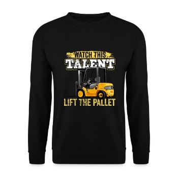 Gabelstapler - Unisex Pullover - Schwarz - Vorne - Alina (178cm) & Michal (187cm)