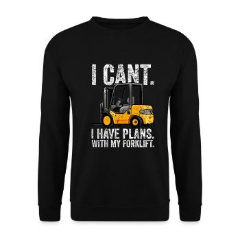 Gabelstapler - Unisex Pullover - Schwarz - Vorne - Alina (178cm) & Michal (187cm)