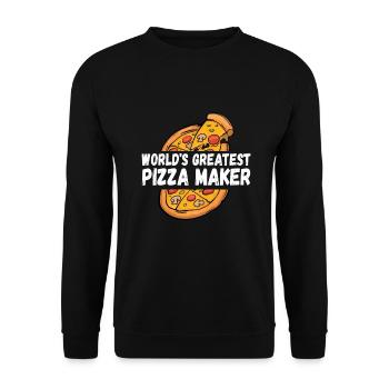 Pizza Baker Make your own pizza - Unisex Sweatshirt - black - Front - Alina (178cm) & Michal (187cm)