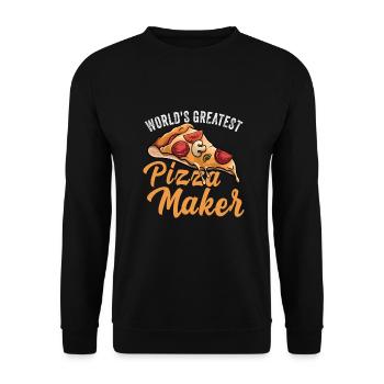 Pizza Baker Make your own pizza - Unisex Sweatshirt - black - Front - Alina (178cm) & Michal (187cm)