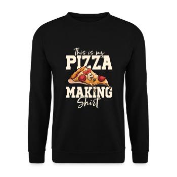 Pizza Baker Make your own pizza - Unisex Sweatshirt - black - Front - Alina (178cm) & Michal (187cm)