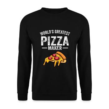 Pizza Baker Make your own pizza - Unisex Sweatshirt - black - Front - Alina (178cm) & Michal (187cm)