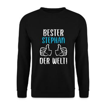 Stephan Vorname Name Geburtstag - Unisex Pullover - Schwarz - Vorne - Alina (178cm) & Michal (187cm)