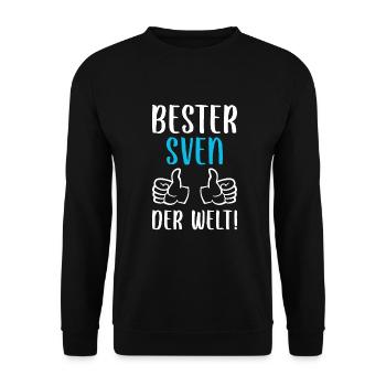 Sven Vorname Name Geburtstag - Unisex Pullover - Schwarz - Vorne - Alina (178cm) & Michal (187cm)