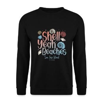 Collecte de coquillages sur la plage Collecteurs de coquillages - Sweat-shirt Unisexe - noir - Devant - Alina (178cm) & Michal (187cm)