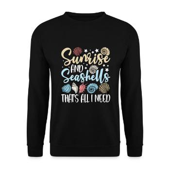 Collecting shells - Unisex Sweatshirt - black - Front - Alina (178cm) & Michal (187cm)