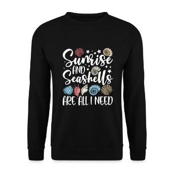 Collecting shells - Unisex Sweatshirt - black - Front - Alina (178cm) & Michal (187cm)