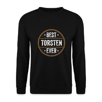 Best Torsten Ever Vorname Name Geschenk - Unisex Pullover - Schwarz - Vorne - Alina (178cm) & Michal (187cm)