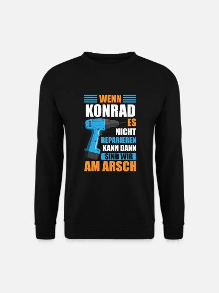Konrad Vorname Name Geburtstag Reparieren - Unisex Pullover - Schwarz