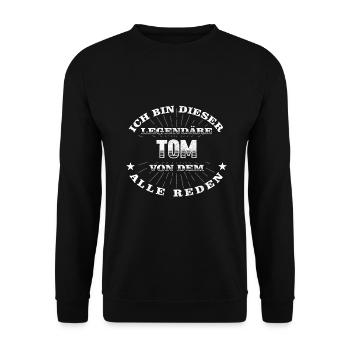 Legendärer Tom lustiger vorname Name - Unisex Pullover - Schwarz - Vorne - Alina (178cm) & Michal (187cm)