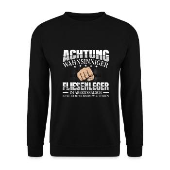 Fliesenleger - Unisex Pullover - Schwarz - Vorne - Alina (178cm) & Michal (187cm)