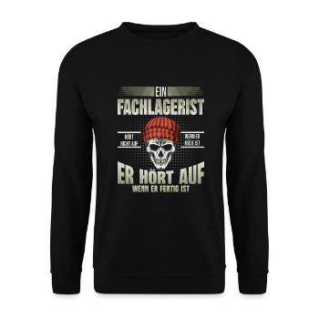 Fachlagerist - Unisex Pullover - Schwarz - Vorne - Alina (178cm) & Michal (187cm)
