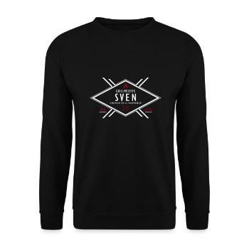 Grillmeister Sven Vorname Name - Unisex Pullover - Schwarz - Vorne - Alina (178cm) & Michal (187cm)