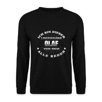 Legendärer Olaf lustiger vorname Name - Unisex Pullover - Schwarz - Vorne - Alina (178cm) & Michal (187cm)