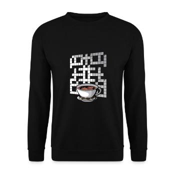 Résoudre des mots croisés - Sweat-shirt Unisexe - noir - Devant - Alina (178cm) & Michal (187cm)