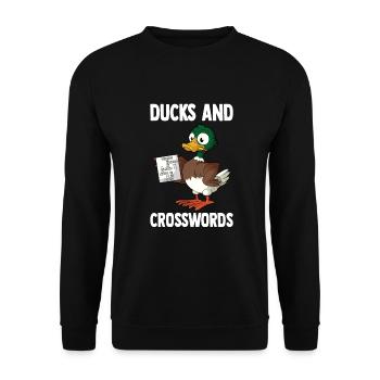 Résoudre des mots croisés - Sweat-shirt Unisexe - noir - Devant - Alina (178cm) & Michal (187cm)