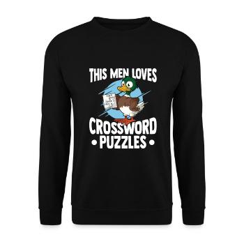 Résoudre des mots croisés - Sweat-shirt Unisexe - noir - Devant - Alina (178cm) & Michal (187cm)