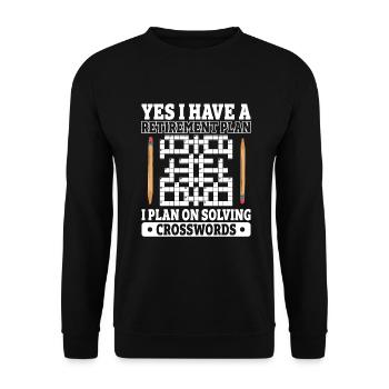 Résoudre des mots croisés - Sweat-shirt Unisexe - noir - Devant - Alina (178cm) & Michal (187cm)