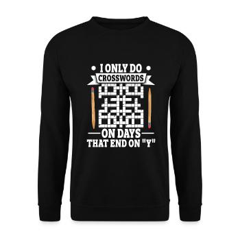 Résoudre des mots croisés - Sweat-shirt Unisexe - noir - Devant - Alina (178cm) & Michal (187cm)